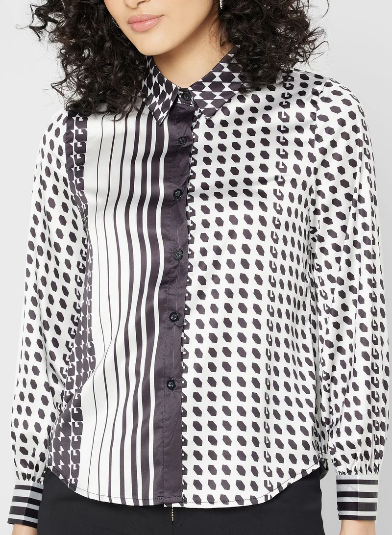 ELLA Color Block Printed Shirt