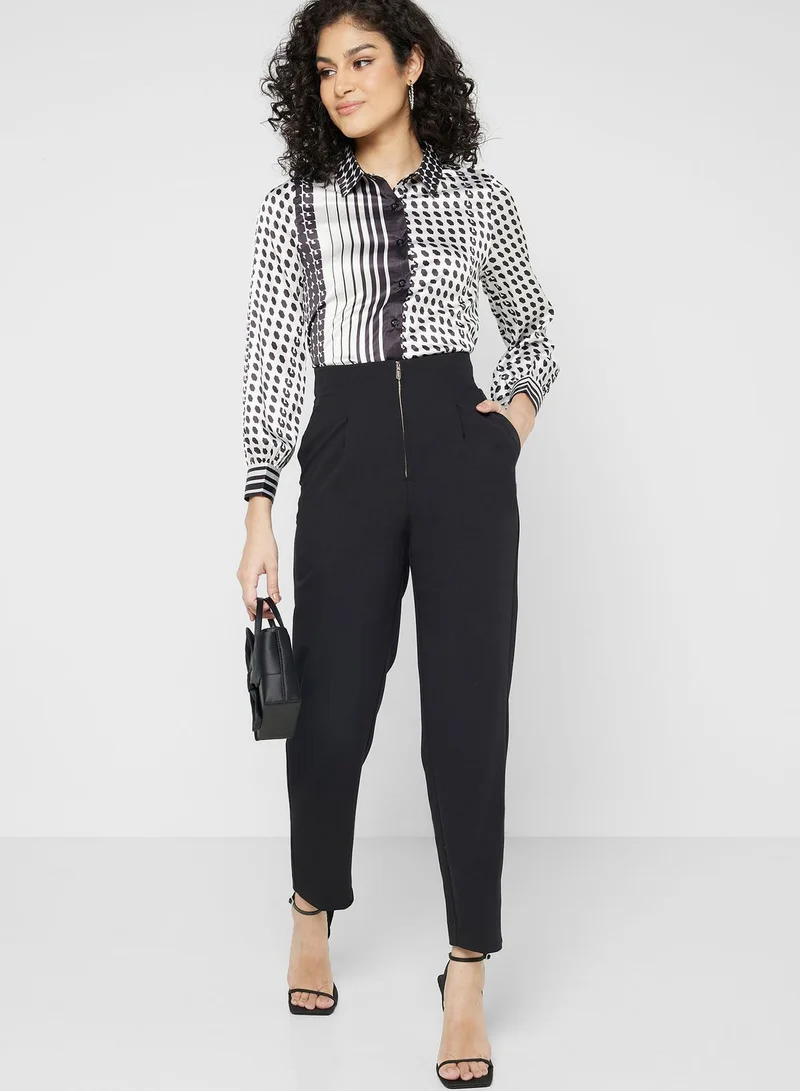 ELLA Color Block Printed Shirt