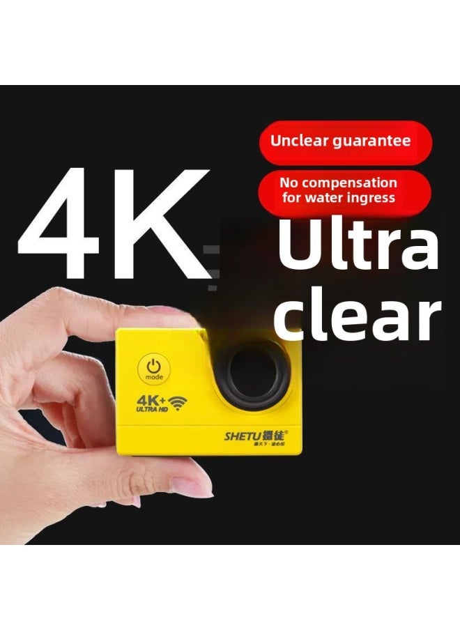 Generic Portable Motorcycle Sports HD Fishing 4K Motorcycle Camera Riding Waterproof Bike Riding 360 Portable Bike Camera-Body Color:Photographer T10 Yellow High-end Version—package Three  - Image 4