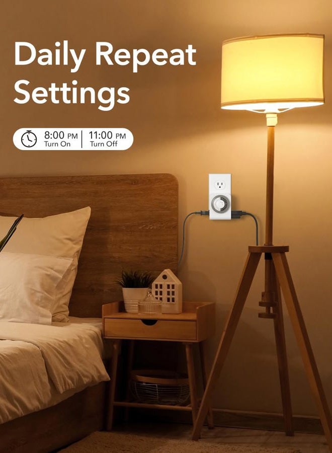 BN-LINK Double Timer for Indoor Mechanical High Strength 24 Hour Design 3 Tips with 30 Minute Intervals for Lamps, Indoor Lighting and Lights: - Image 3