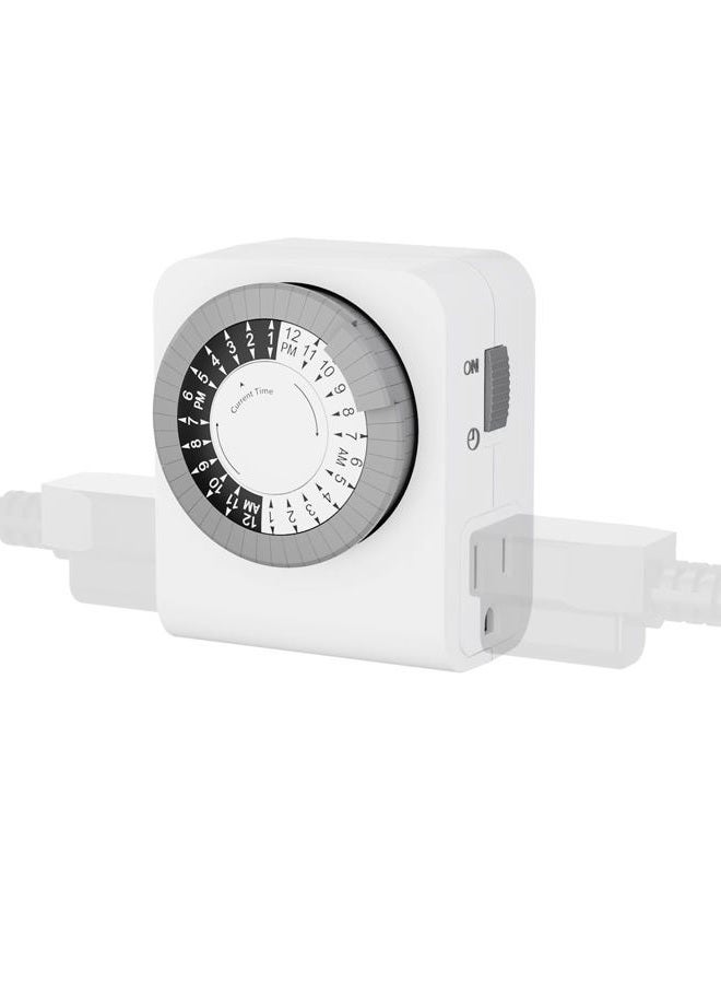 BN-LINK Double Timer for Indoor Mechanical High Strength 24 Hour Design 3 Tips with 30 Minute Intervals for Lamps, Indoor Lighting and Lights: - Image 1