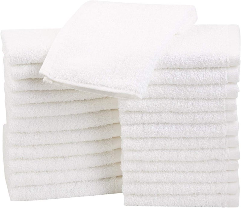 AYUS Premium Soft Feel FaceTowels Set 12 x 12 inches 100 Cotton Ultra Soft and Highly Absorbent 500GSM Towels for Bathroom Gym Shower Hotel and Spa White Pack of 6 - Image 1