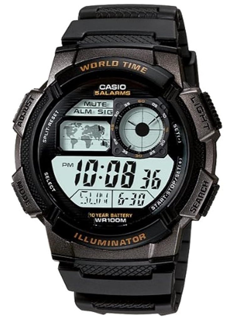 كاسيو ساعة كاسيو AE-1000W-1AVDF للرجال، مقاومة للماء، رقمية، 44 مم، أسود - Image 1