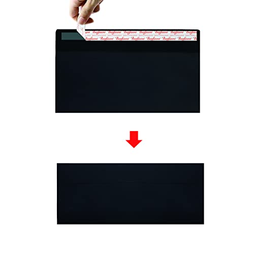 Bonfasvo 120 Pack #10 Black Security Envelopes 4-1/8 x 9-1/2 inches Self Seal Kraft Windowless Invisible Envelopes Super Strong Quick Seal Envelopes Security Tint Pattern Secure Mailing - Image 3