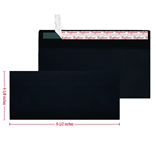 Bonfasvo 120 Pack #10 Black Security Envelopes 4-1/8 x 9-1/2 inches Self Seal Kraft Windowless Invisible Envelopes Super Strong Quick Seal Envelopes Security Tint Pattern Secure Mailing - Image 2