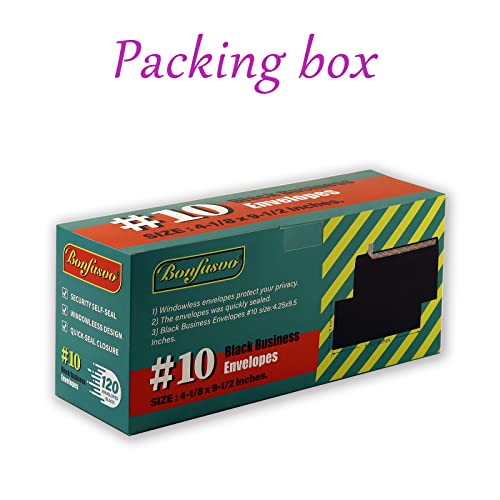 Bonfasvo 120 Pack #10 Black Security Envelopes 4-1/8 x 9-1/2 inches Self Seal Kraft Windowless Invisible Envelopes Super Strong Quick Seal Envelopes Security Tint Pattern Secure Mailing - Image 5