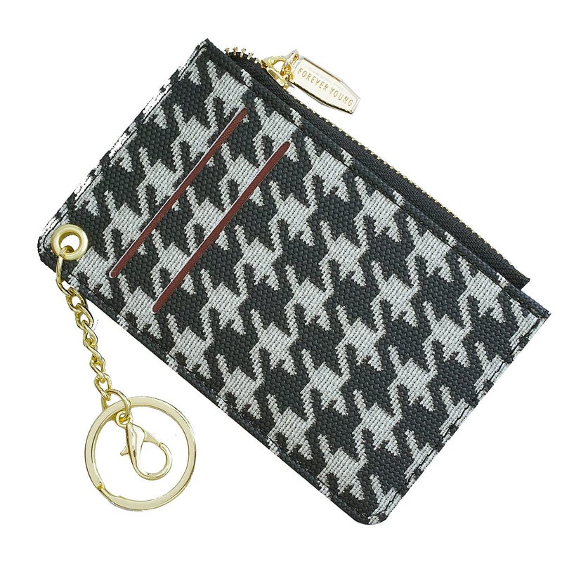 Prometheism Small Wallets for Women Slim Leather Card Case Holder Wallet Coin Change Purse with Keychain (Plaid) - Image 5