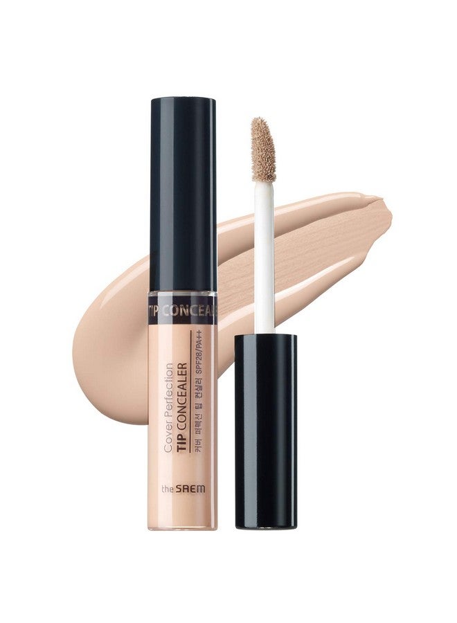 THESAEM THE SAEM Cover Perfection Tip Concealer, Liquid Multi-Use Concealer, Full Coverage Makeup for Acne Dark Spots Dark Circles Hyperpigmentation and Blemishes, 0.2 fl.oz. (#1.75 Middle Beige) - Image 1