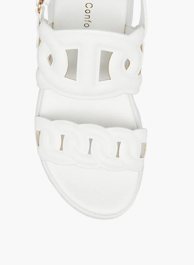 لو كونفورت Cutout Sandals With Hook And Loop Closure