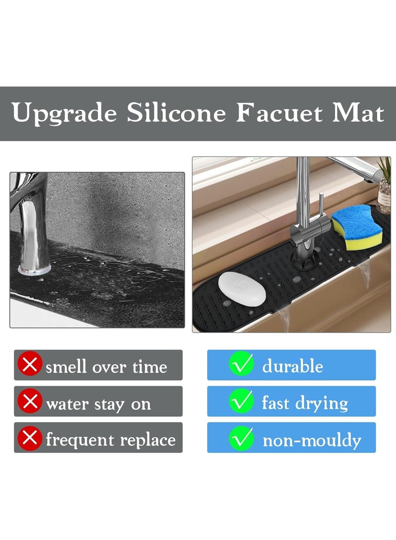 بتيمفم حصيرة سيليكونية لحماية صنبور المياه من الرذاذ، مزودة بتصميم لتصريف المياه وإسفنجتين، مانعة لتسرب الماء، مناسبة للمطابخ والحمامات وأحواض المركبات الترفيهية. - Image 4