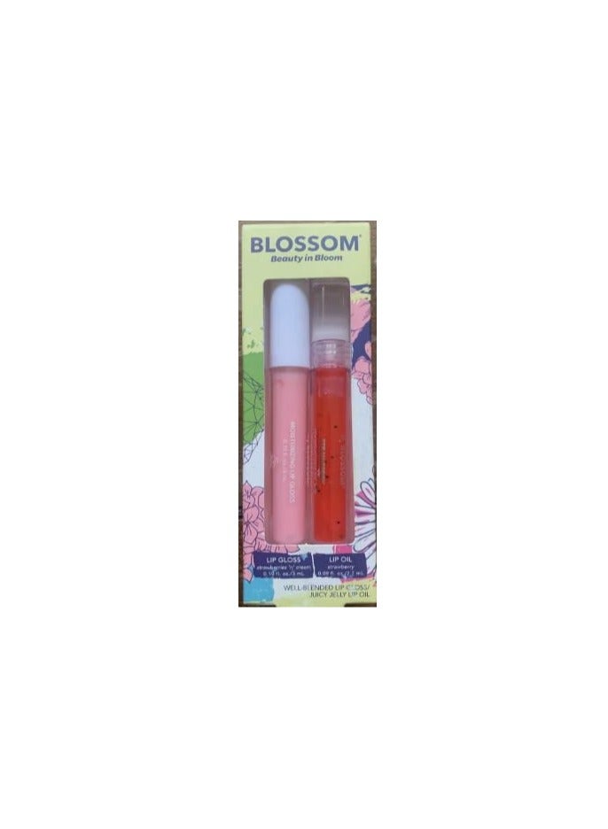 Blossom Juicy Strawberry Cream Lip Gloss & Lip Oil Set - Image 3