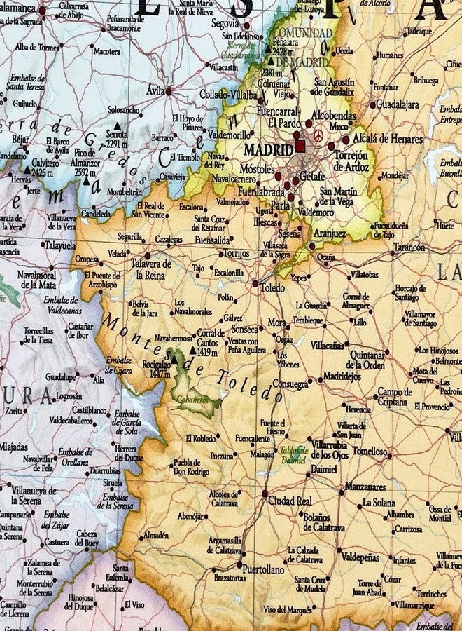 Maps International Wall Map of Spain & Portugal - Classic Poster - 16.5 x 23.4 inches - Maps International - Image 3