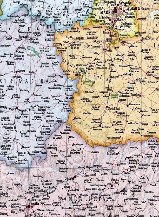 Maps International Wall Map of Spain & Portugal - Classic Poster - 16.5 x 23.4 inches - Maps International - Image 5