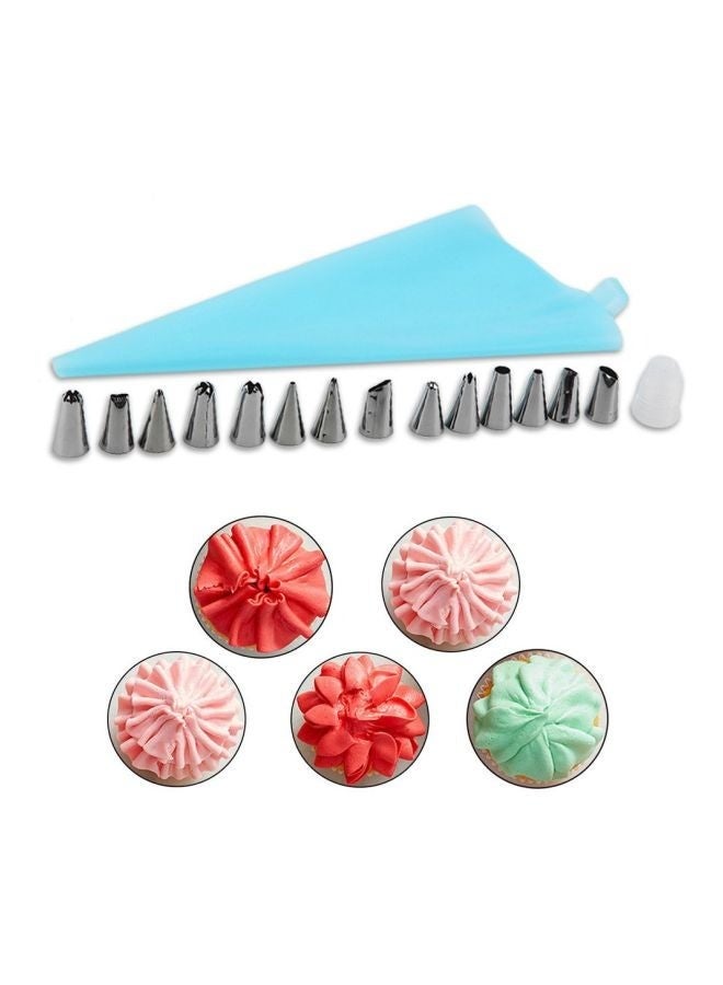 16-Piece Cake Decorating Tool Set Blue/Silver 28x18x0.5centimeter - Image 2