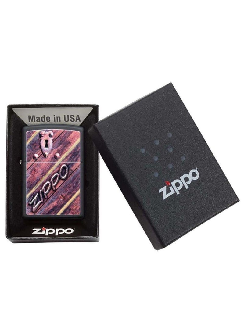 Zippo Lock Design Pocket Lighter (Black) - One Size - Image 5