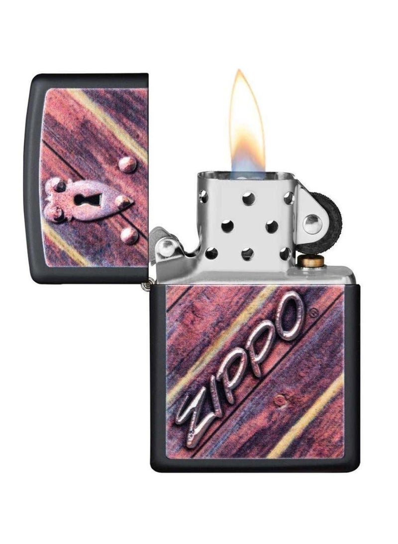 Zippo Lock Design Pocket Lighter (Black) - One Size - Image 3