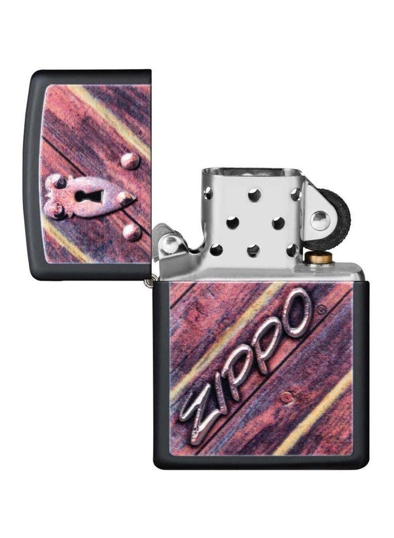Zippo Lock Design Pocket Lighter (Black) - One Size - Image 4
