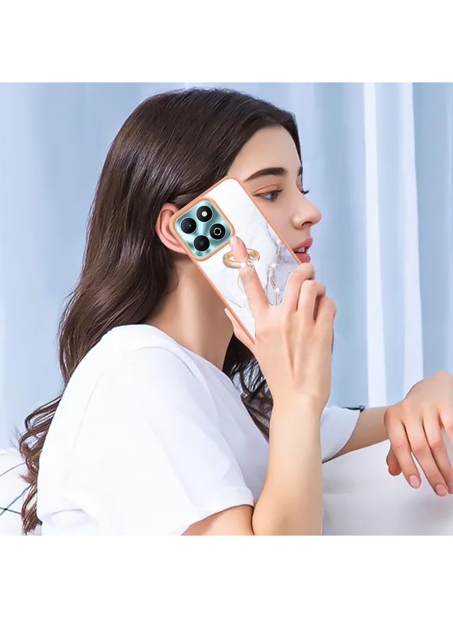 اس-توب جراب لهاتف Honor X6b مصنوع من مادة TPU IMD رخامية مطلية بالكهرباء مع حامل حلقي - Image 5