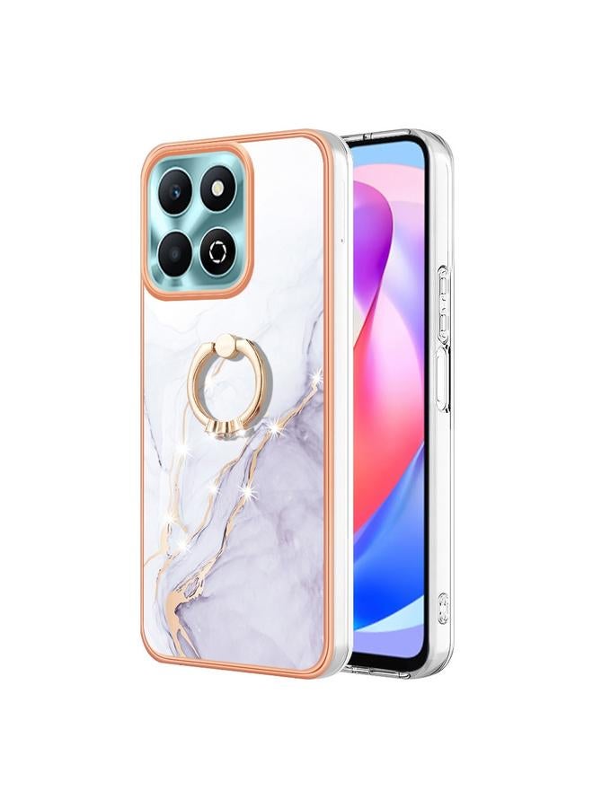 اس-توب جراب لهاتف Honor X6b مصنوع من مادة TPU IMD رخامية مطلية بالكهرباء مع حامل حلقي - Image 1