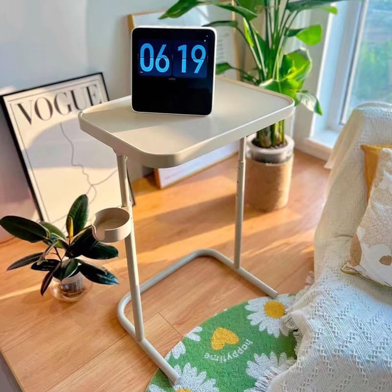 مكتب كمبيوتر محمول، مكتب حضن قابل للطي للسرير، مكتب سرير للكمبيوتر المحمول، طاولة كمبيوتر محمول مغناطيسية، طاولة سرير لأجهزة الكمبيوتر المحمول، طاولة جانبية للأريكة، طاولة جانبية، طاولة سرير للكمبيوتر المحمول للعمل وتناول الطعام (أبيض) - Image 3