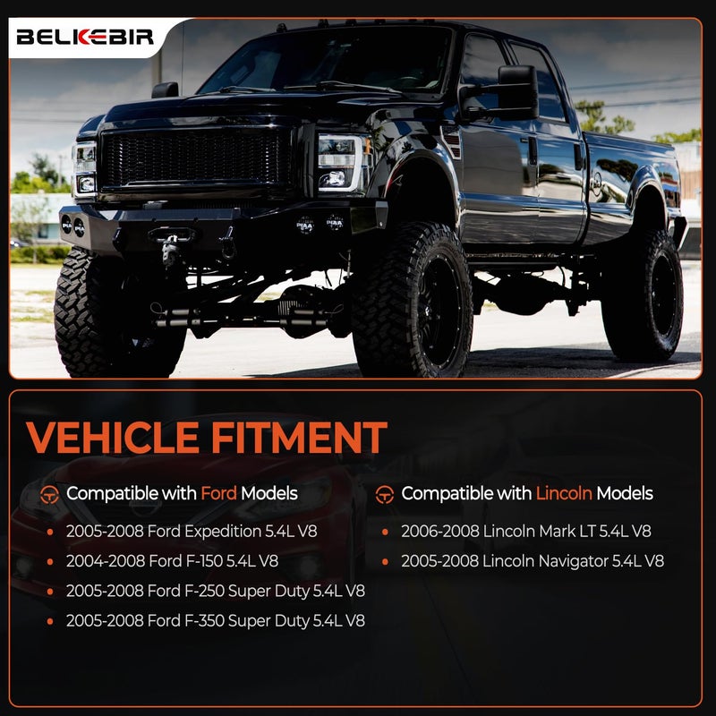BELKEBIR Set of 8 Ignition Coil Packs & Spark Plugs Compatible with 5.4L V8 2004-2008 Ford Expedition F150 F250 F350 Super Duty, Lincoln Mark LT Navigator Replace DG511 FD508 C1541 SP546 (Straight Black Boot) - Image 2