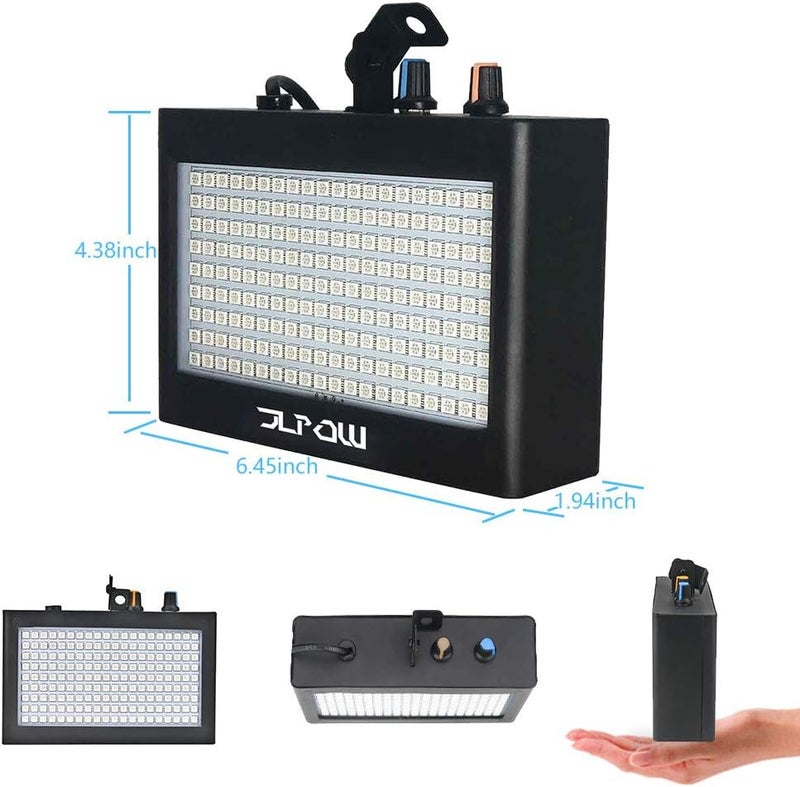 JLPOW ضوء ستروب هالوين، ضوء ستروب LED RGB فائق السطوع (حالة معدنية)، يعمل بالصوت والتحكم عن بُعد، سرعة قابلة للتعديل، أفضل لحفلات الدي جي، بار، عرض، ديسكو، رقص - Image 3