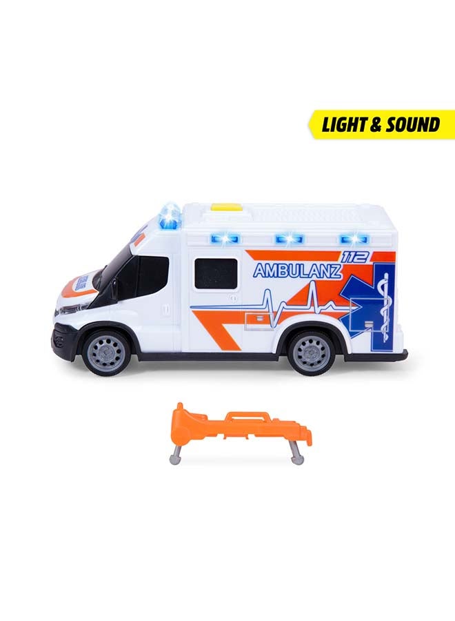 Dickie Iveco Daily Ambulance Toy Vehicle 18cm with Freewheel, Realistic Details, Ages 3+ - Image 3