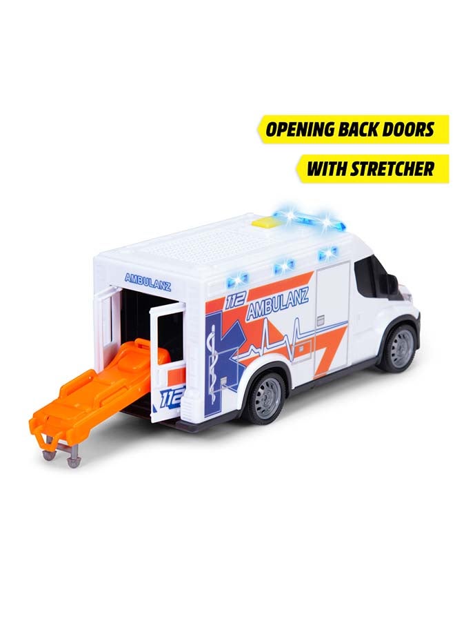 Dickie Iveco Daily Ambulance Toy Vehicle 18cm with Freewheel, Realistic Details, Ages 3+ - Image 4