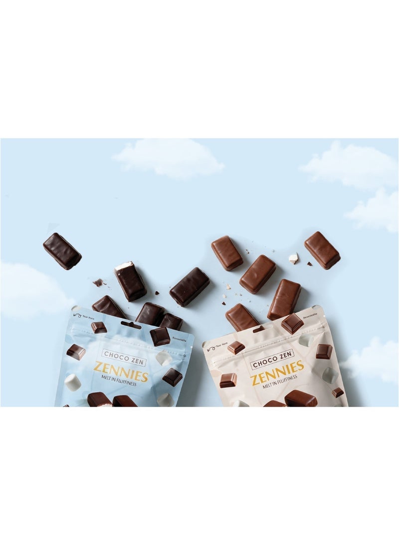 Choco Zen Zennies Melt in Fluffiness Dark Chocolate Marshmallows (60g) |Soft & Fluffy Marshmallows Covered in Premium Belgian 🇧🇪 | No Artificial Flavor or Color| Irresistible Crunchy & Creamy Snack - Image 4