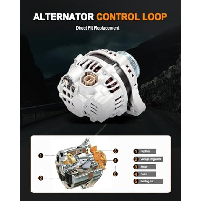 ASAPE New Alternator Fit for 2001-2005 for Acura EL 1.7L, Replace OE 13893 - Image 3