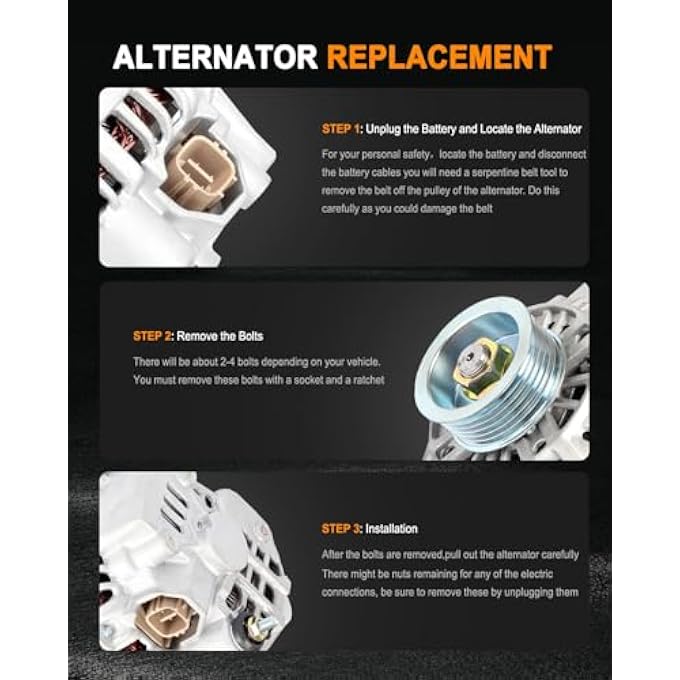 ASAPE New Alternator Fit for 2001-2005 for Acura EL 1.7L, Replace OE 13893 - Image 5