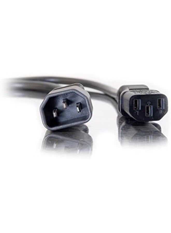 C2G Legrand C14 to C13 18 AWG Power Extension Cord, Black Computer Cord, 1 Foot Short Extension Cord, 1 Count, C2G 03140 - Image 2