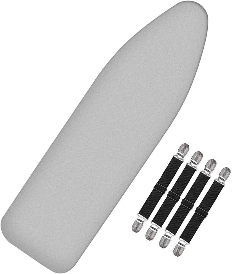 ALANX Ironing Board Cover 110x30CM, Cotton Large Iron Board Cover with 5MM pad and 4 Elastic Fasteners, Durable Thick Padding, Heat Resistance, Non Stick Scorch and Stain Resistant (Grey, 120x45CM) - Image 1