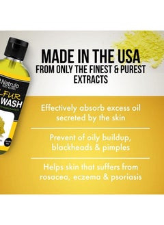 Natrulo Sulfur Face Wash For Acne All Natural Sulfur Facial Cleanser For Oily Skin Breakouts Healing Skincare Blend With Lemongrass Essential Oil 4Oz Mattifying Cleansing Soap Liquid Made In Usa  - Image 3