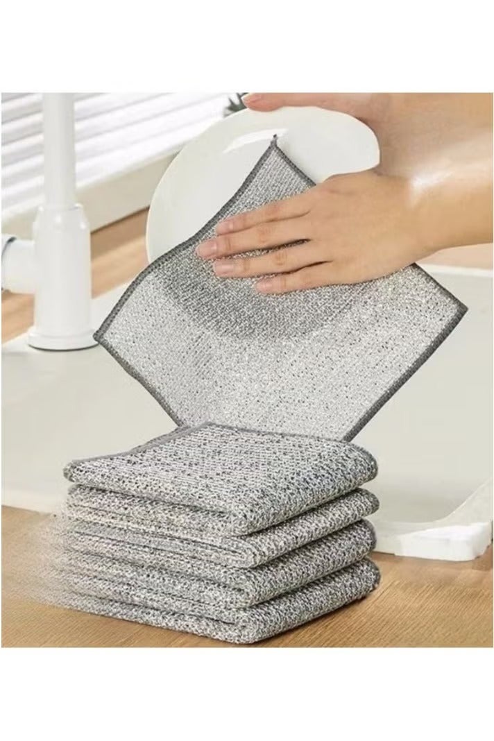 3 قطع إسفنج تنظيف أطباق مقاومة للخدش – قماش شبكي لإزالة الدهون وبقايا الطعام بسهولة – قابل للغسل وإعادة الاستخدام - Image 1