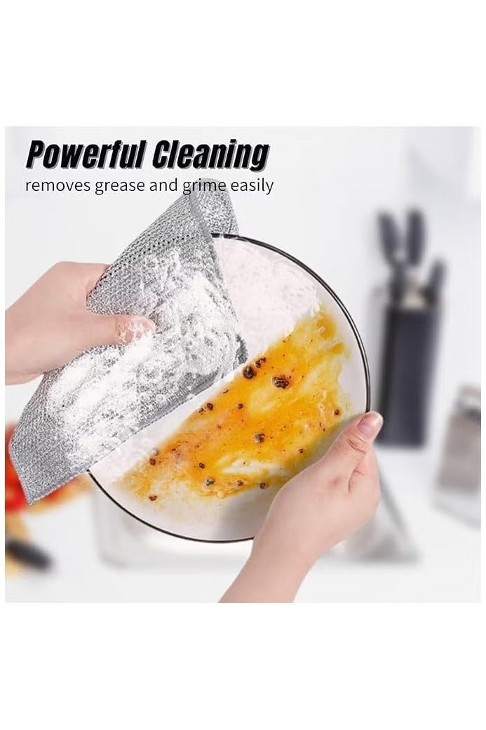 3 قطع إسفنج تنظيف أطباق مقاومة للخدش – قماش شبكي لإزالة الدهون وبقايا الطعام بسهولة – قابل للغسل وإعادة الاستخدام - Image 3
