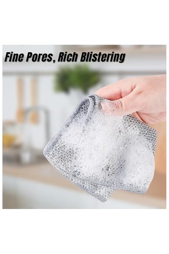 3 قطع إسفنج تنظيف أطباق مقاومة للخدش – قماش شبكي لإزالة الدهون وبقايا الطعام بسهولة – قابل للغسل وإعادة الاستخدام - Image 4