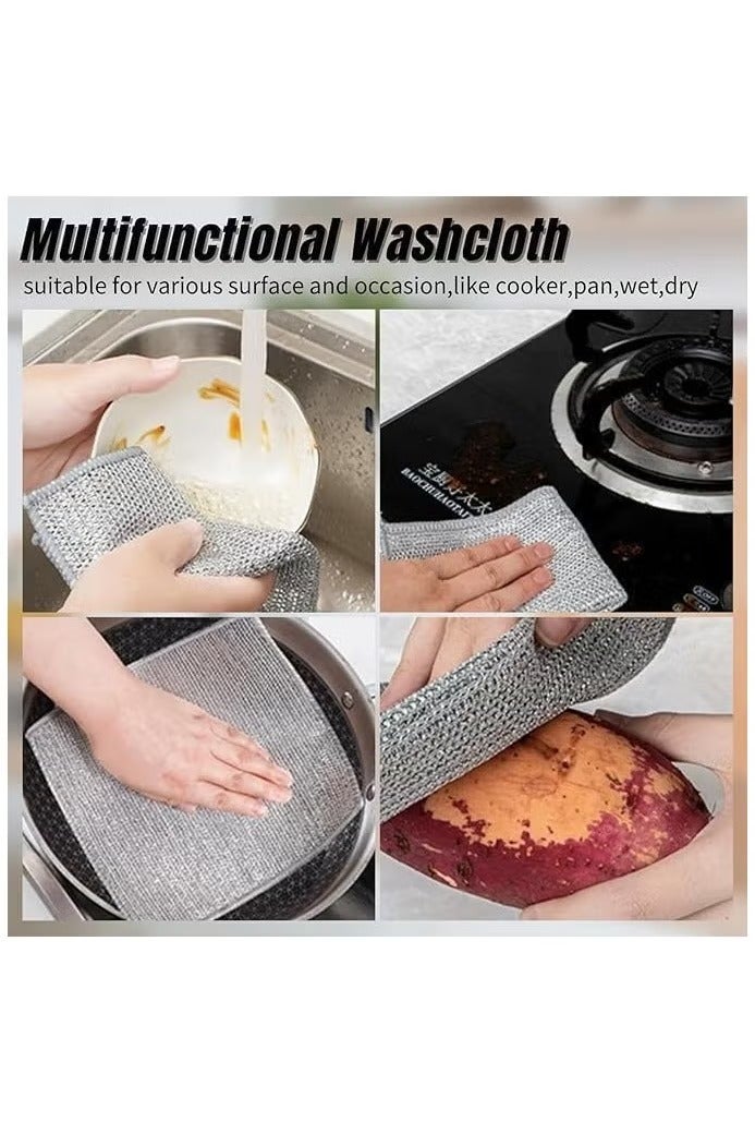 3 قطع إسفنج تنظيف أطباق مقاومة للخدش – قماش شبكي لإزالة الدهون وبقايا الطعام بسهولة – قابل للغسل وإعادة الاستخدام - Image 5