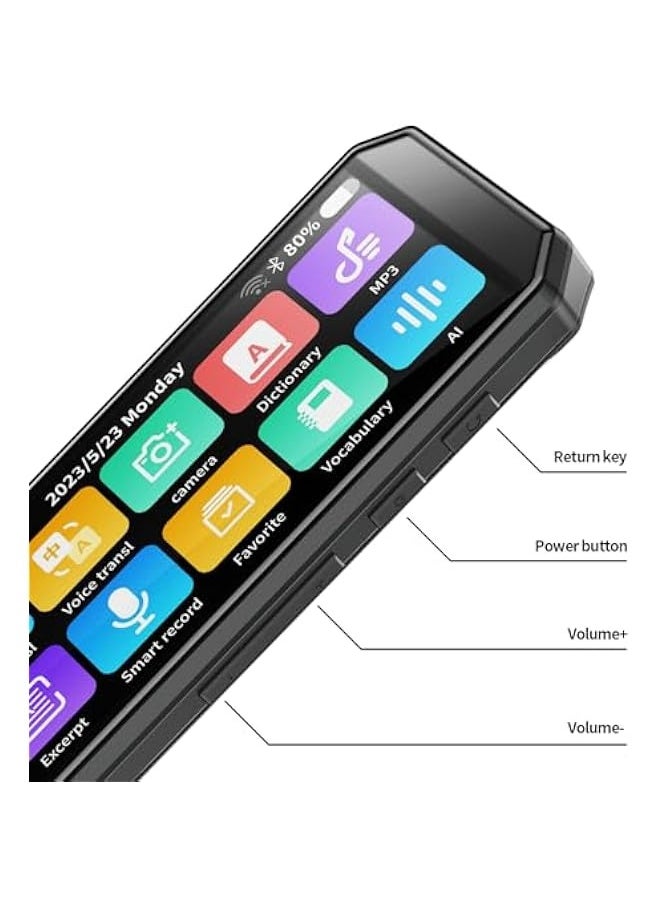 Reading Pen Translator Scanner with 134 Languages 5.5-Inch Super Screen - Ideal for Students and Adults (Black)