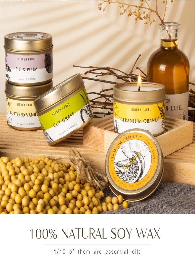 Hidden Label مجموعة شموع الخريف من هيدن ليبل، عبوة من 4 شموع معطرة للمنزل، مجموعة هدايا شموع العلاج العطري للنساء | تخفيف التوتر | التأمل | اليوغا | المنتجع الصحي | الحمام، مجموعة شموع الخريف - Image 2