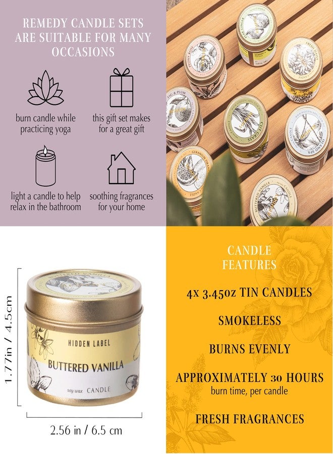 Hidden Label مجموعة شموع الخريف من هيدن ليبل، عبوة من 4 شموع معطرة للمنزل، مجموعة هدايا شموع العلاج العطري للنساء | تخفيف التوتر | التأمل | اليوغا | المنتجع الصحي | الحمام، مجموعة شموع الخريف - Image 4