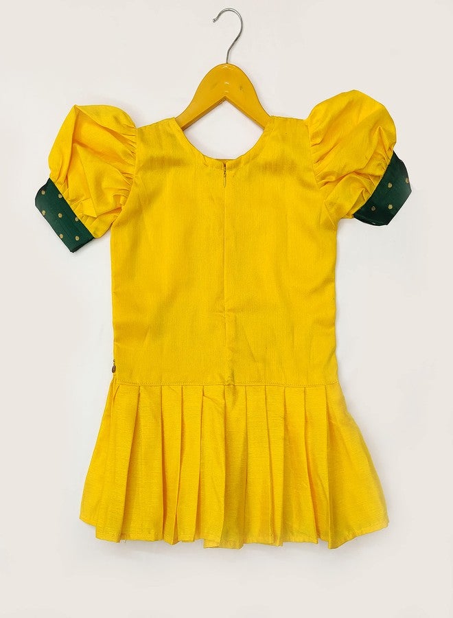 Mavixa فستان ليهينغا تشولي مزيف من حرير مافيكسا للبنات الصغيرات (UFB-feb2k23-MX- أخضر_12 شهر-18 شهر) - Image 3