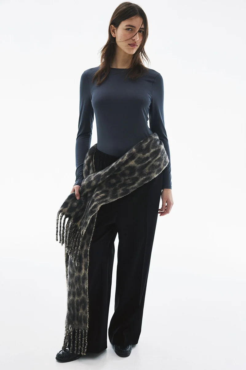 H&M Wide crease-detail trousers