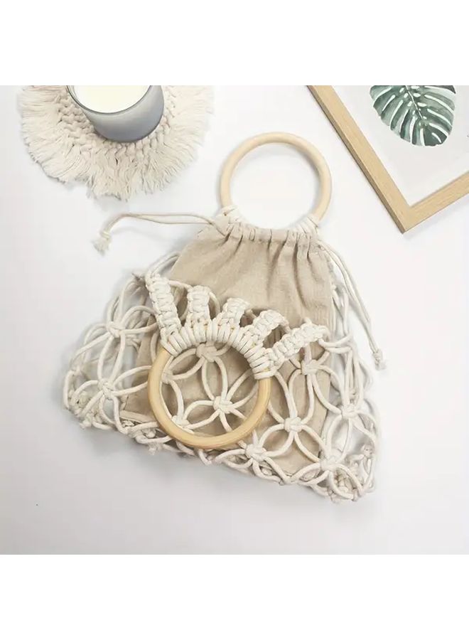 Pale Pinkish Gray Braiding Core Rope Kit with Wood Rings Tutorial - Image 4