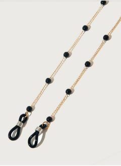اكسوارات ار ايه سلسلة نظارة استانلس ذهبى مع كريستال اسود  - Image 3