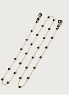 اكسوارات ار ايه سلسلة نظارة استانلس ذهبى مع كريستال اسود  - Image 2