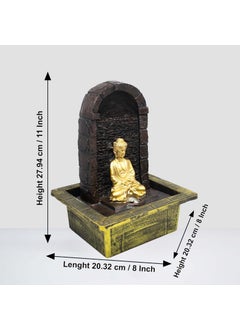 SPLICE SPLICE Resin Buddha Water Fountain with LED Lights Indoor FountainFor Decor for Home and Office  - Image 2