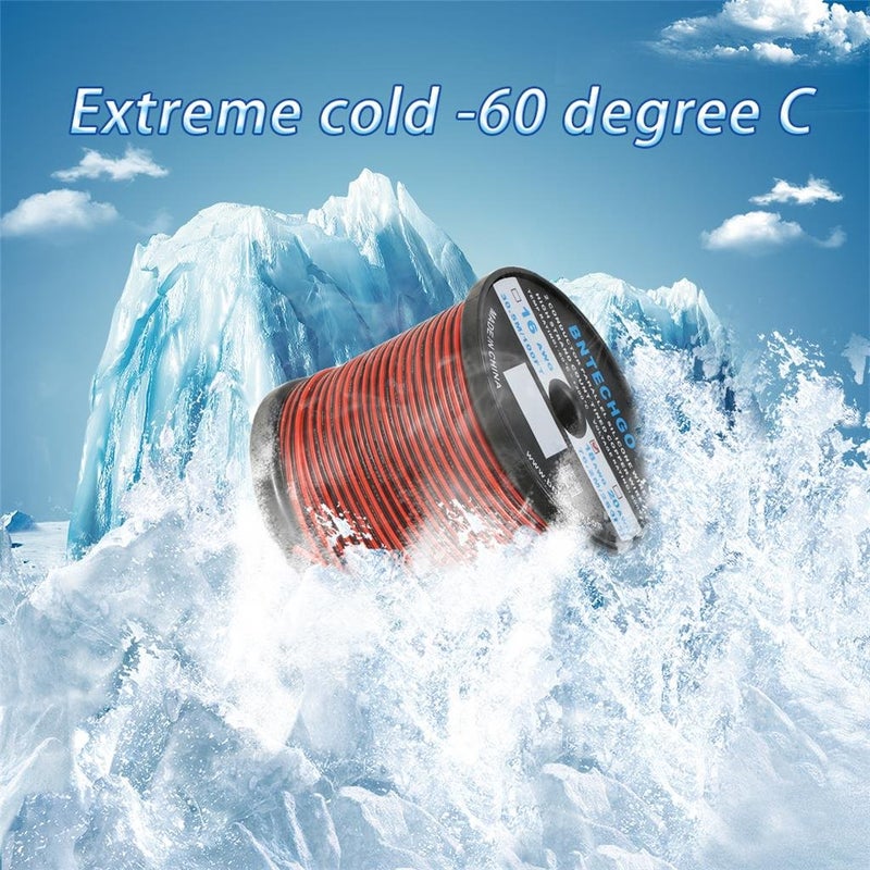 BNTECHGO 18 Gauge Flexible 2 Conductor Parallel Silicone Wire Spool Red Black High Resistant 200 deg C 600V for Single Color LED Strip Extension Cable Cord,Model,250ft Stranded Tinned Copper Wire - Image 5