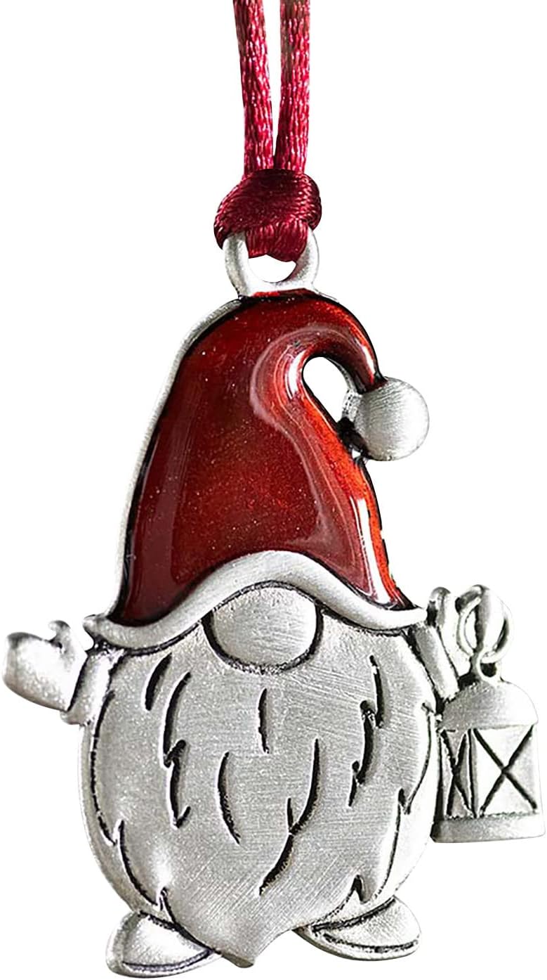 woobles Solid Pewter Christmas Tree Ornament,Metal Double-Sided Printing Holiday Ornaments Pendants , Decoration Unique Gift for Christmas Star Festive Holidays Home Decor (J) - Image 3