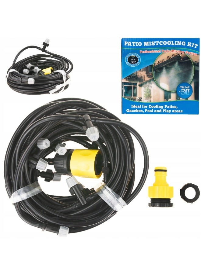 Patio Mist Cooling Kit Professional Outdoor Misting System with Hose Nozzles and Tap Connector for Garden Patio Gazebo Terrace Balcony Backyard Cooling During Hot Summer Days - Image 4